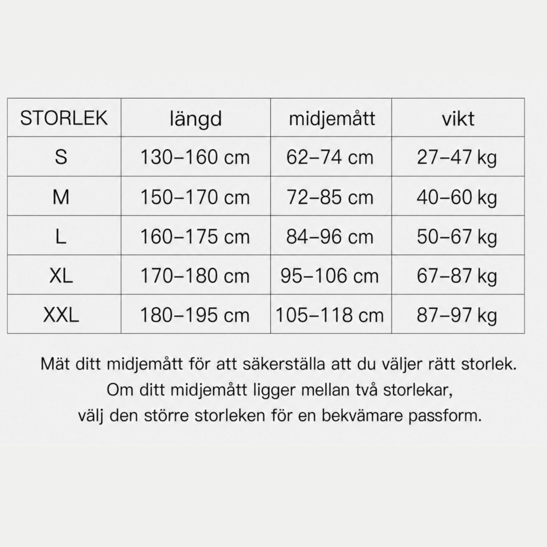 Storleksguide